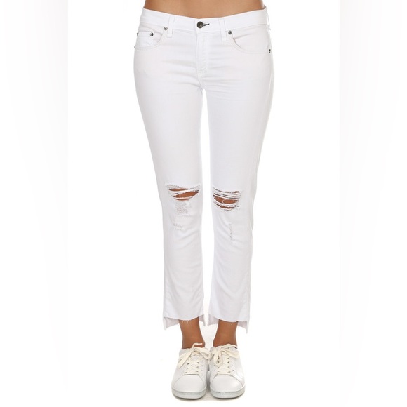 Rag & Bone Dre Capri jean distressed White Prospector 27 - Picture 6 of 12